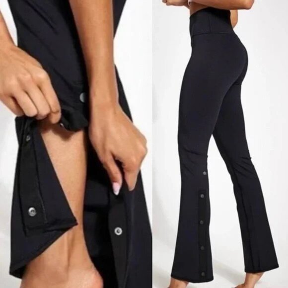 ALO Yoga Black Airlift Game Changer Legging Side Button Pants - Picture 1 of 9